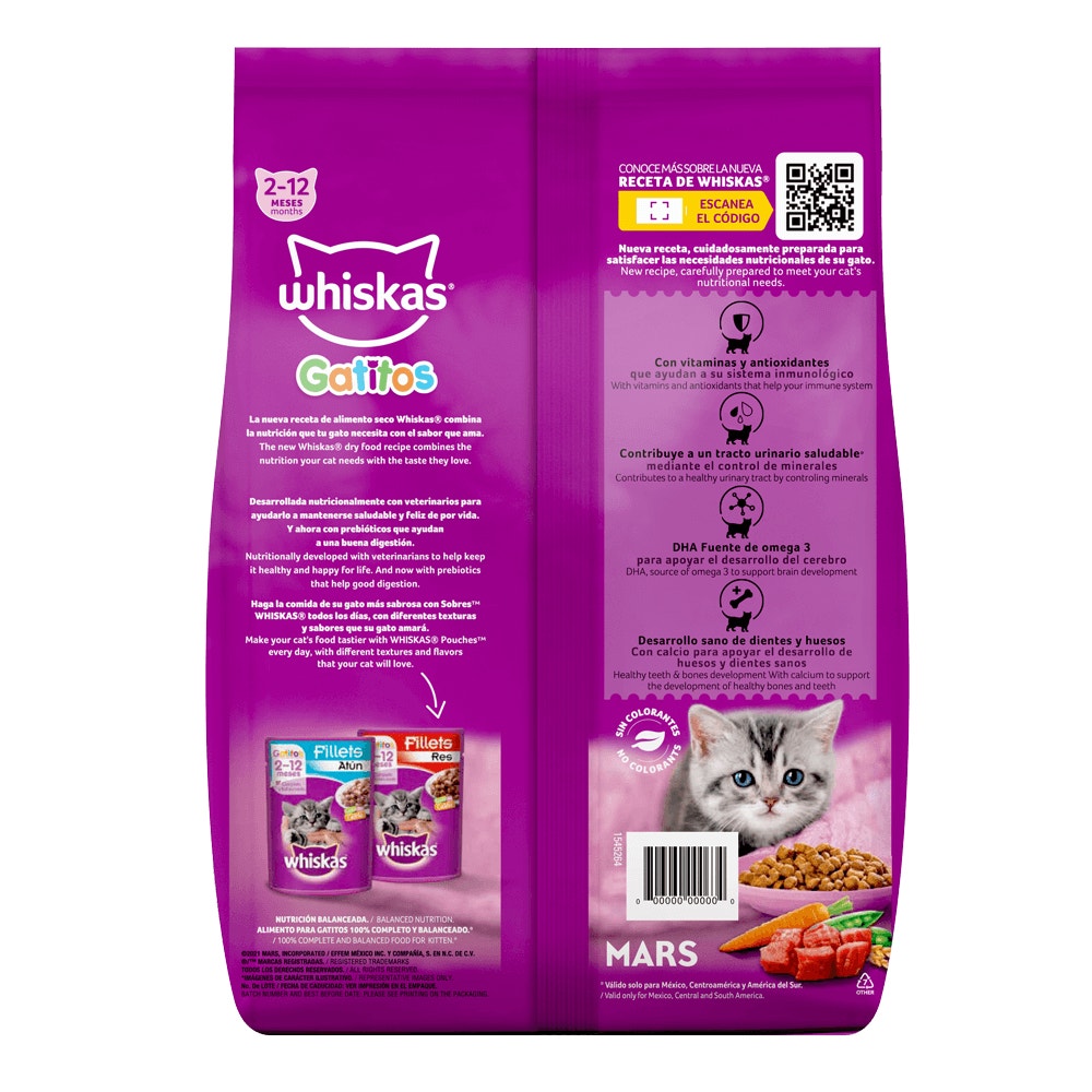 Whiskas® Alimento Seco para Gatitos Carne - 2