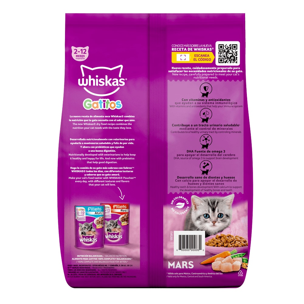 Whiskas® Alimento Seco para Gatitos Pollo - 2