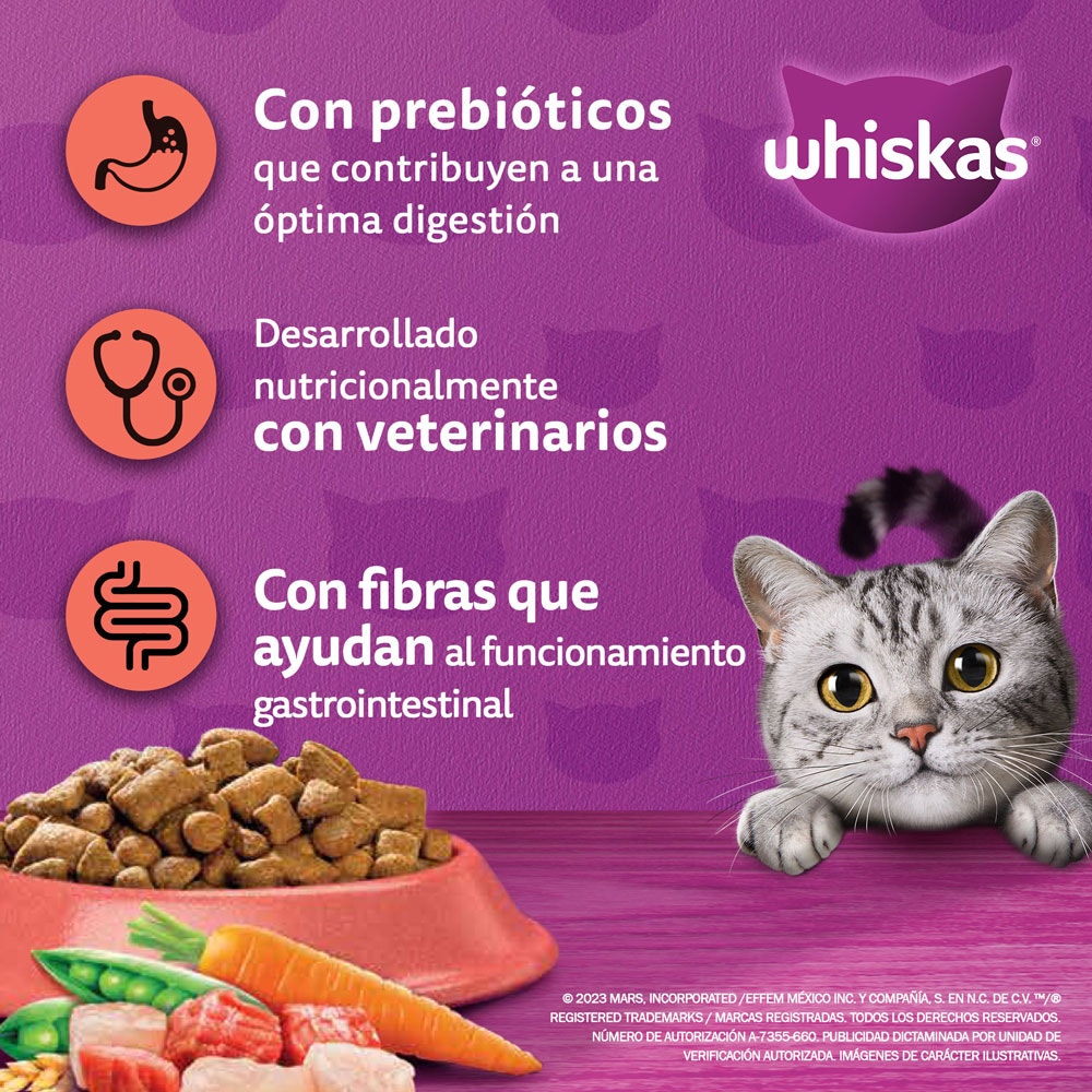 Whiskas® Alimento Seco para Gatos Mix de proteínas - 3