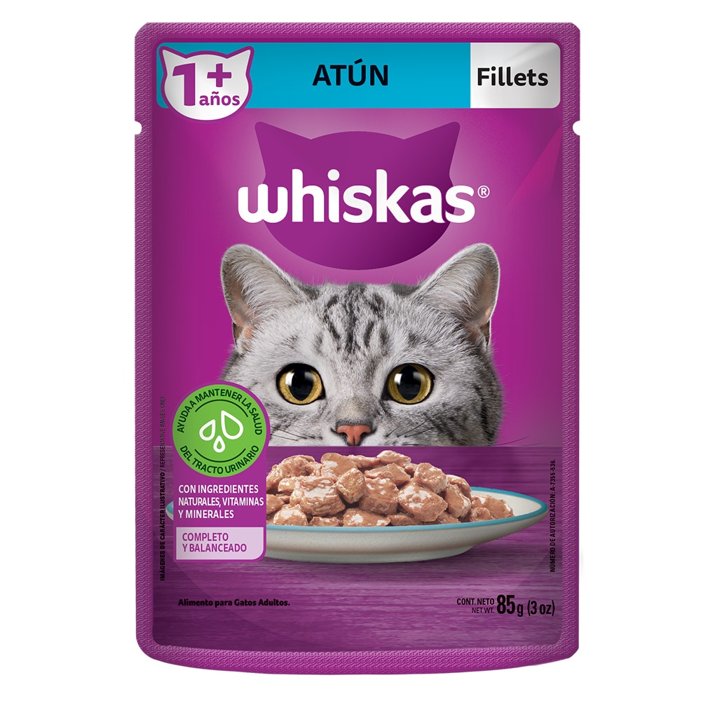 Whiskas® Alimento Húmedo para Gatos Atún en Fillets - 1