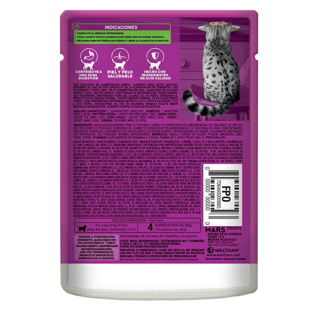 Whiskas® Alimento Húmedo para Gatos Atún en Fillets - 2