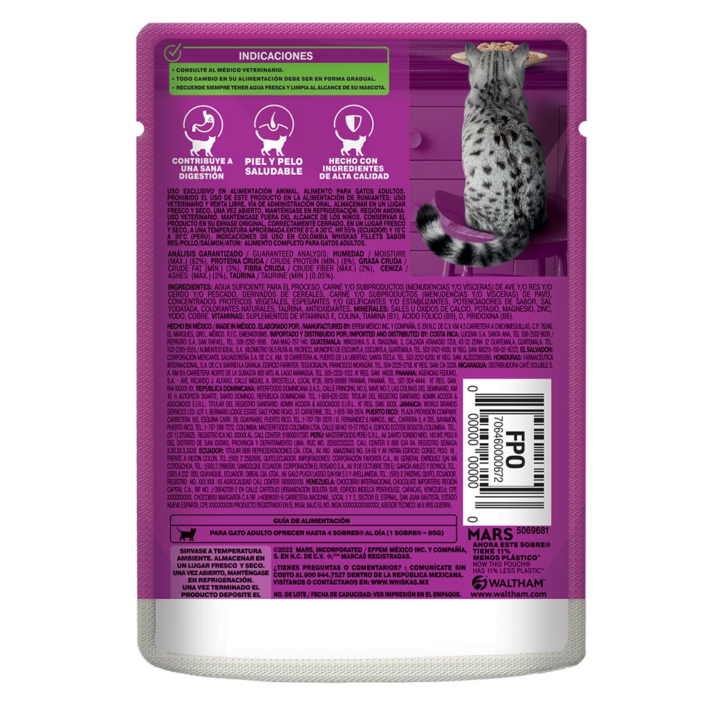 Whiskas® Alimento Húmedo para Gatos Pavo en Fillets - 2