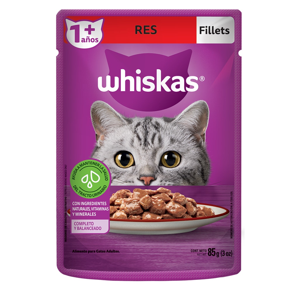 Whiskas® Alimento Húmedo para Gatos Res en Fillets - 1
