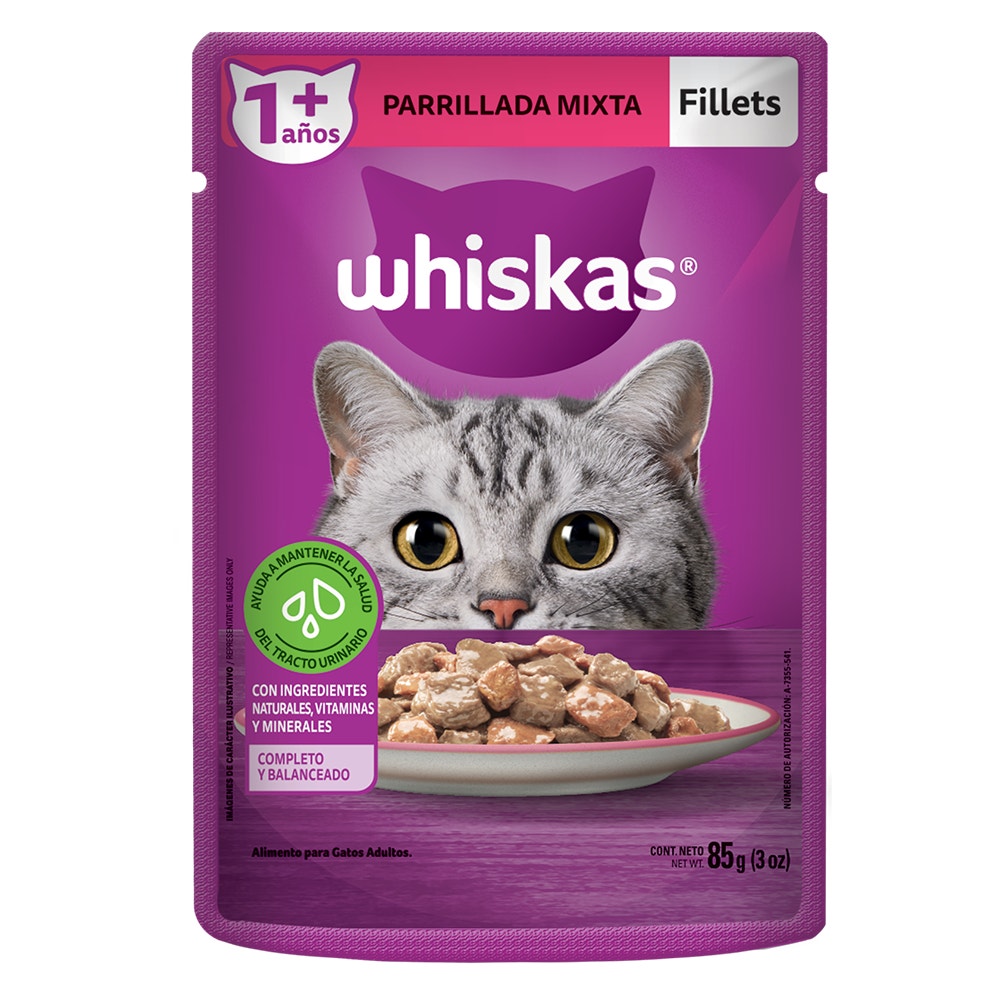 Whiskas® Alimento Húmedo para Gatos Parrillada Mixta - 1