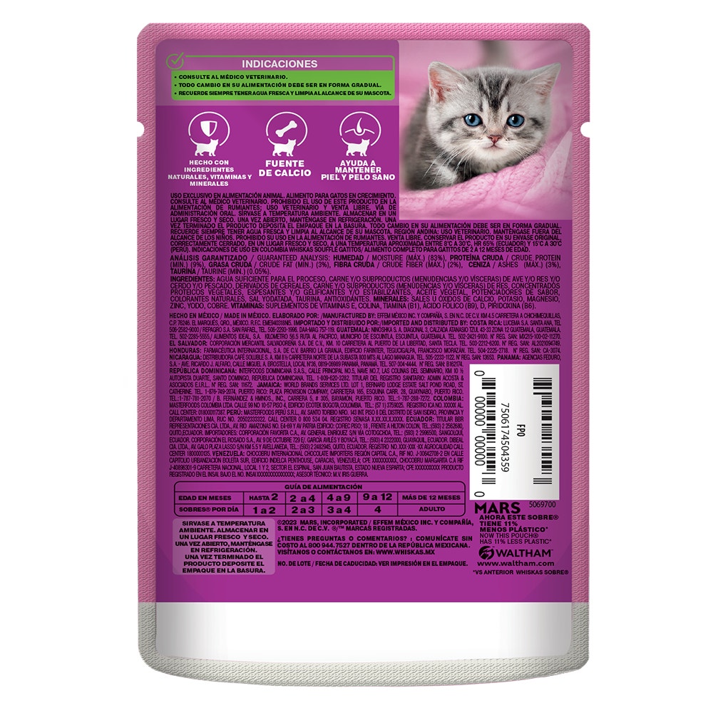 Whiskas® Alimento Húmedo para Gatitos Res en Soufflé - 2