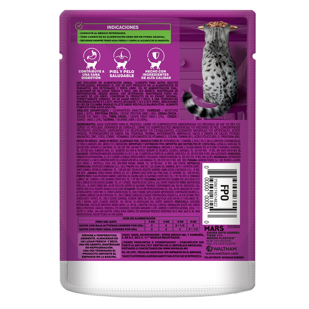 Whiskas Alimento Húmedo para Gatos Esterilizados Res en Fillets - 2