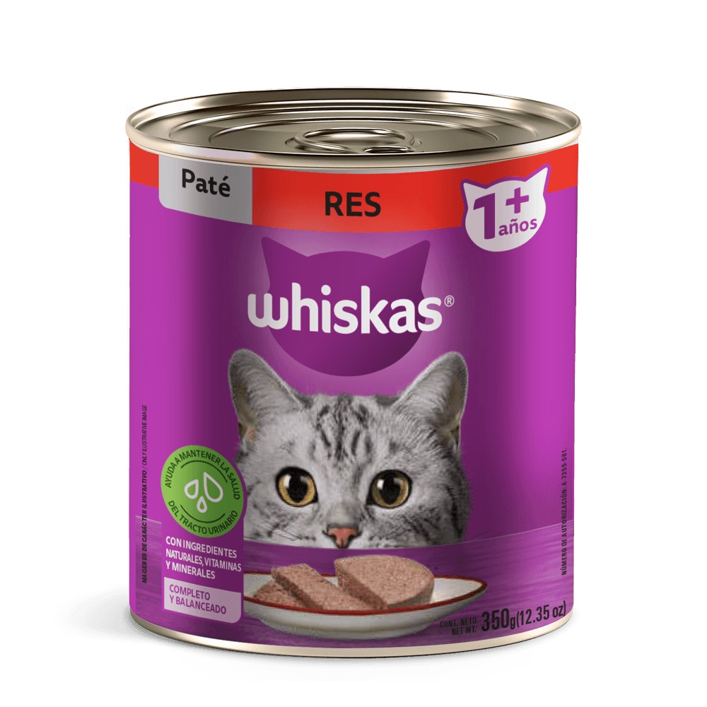 Whiskas® Alimento Húmedo para Gatos Res Paté en Lata - 1