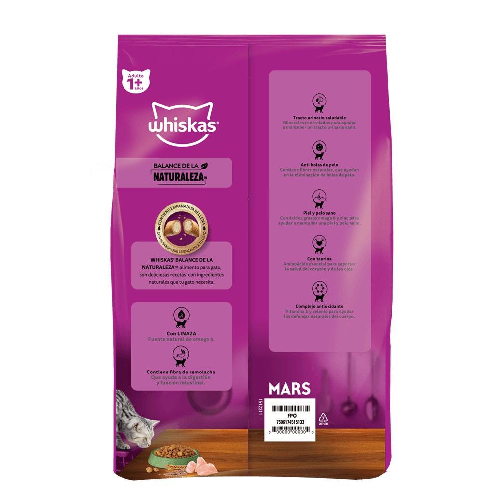 WHISKAS® Alimento Seco Para Gatos Adultos Balance de la Naturaleza Salmón - 2