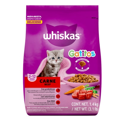 Whiskas® Alimento Seco para Gatitos Carne 