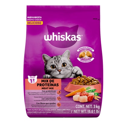 Whiskas® Alimento Seco para Gatos Mix de proteínas 