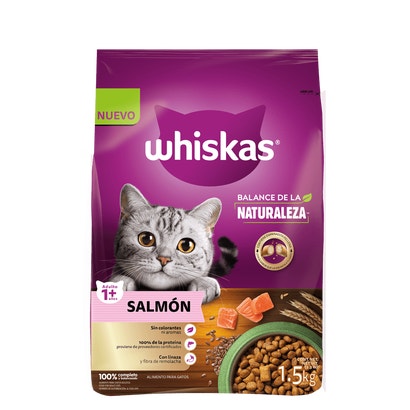 WHISKAS® Alimento Seco Para Gatos Adultos Balance de la Naturaleza Salmón